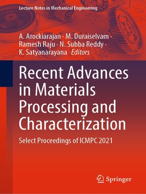 cover image of Recent Advances in Materials Processing and Characterization